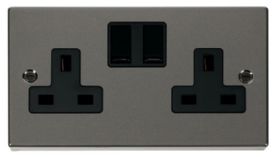 VPBN036BK  Deco Victorian 2 Gang 13A DP Switch/Socket Outlet